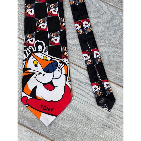 Kelloggs Collection Tony‎ the Tiger Novelty Neck Tie Cereal Vintage 90s Food - Picture 1 of 8